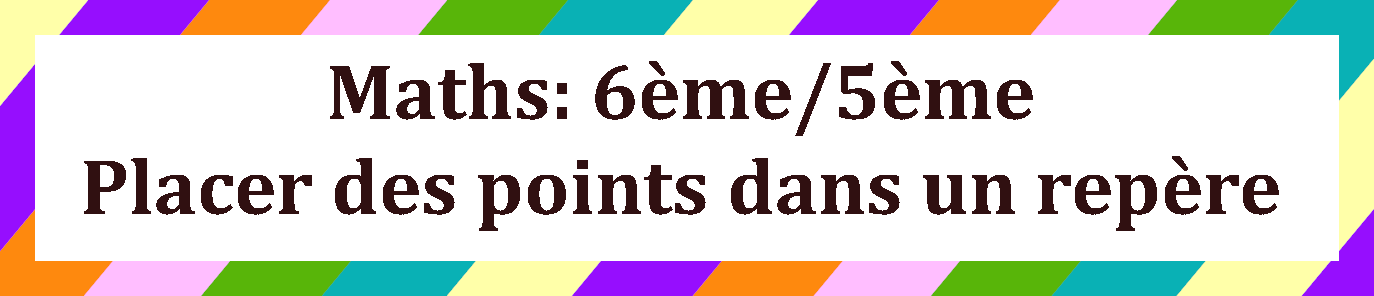 You are currently viewing Placer des points dans un repère (niveau 6ème/5ème)